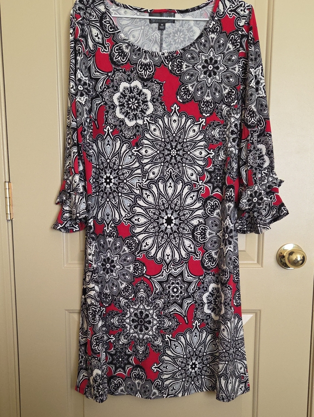 Harper Grey & Red Patterned Women's Dress